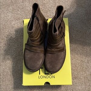 Olive Leather Ankle Boots